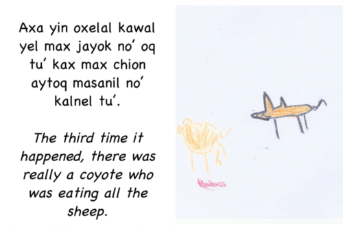 Cuento maya Q'anjob'al al inglés traducido por niños en Illinois. (Foto: St, Mary's Illinois)