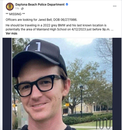 La Policía de Daytona Beach busca a Drake Bell. (Foto: captura de pantalla)