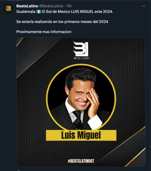 Surgen detalles del concierto de Luis Miguel en Guatemala