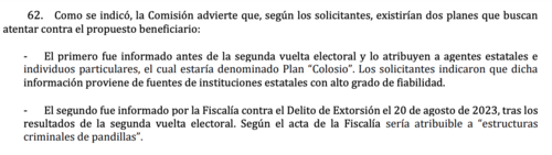 En el informe de la CIDH se advierte de un plan para atentar contra la vida de Bernardo Arévalo. (Foto: captura de pantalla)