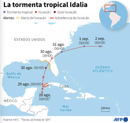 Tormenta tropical Idalia. (Foto: AFP)
