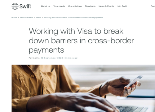 Swift y Visa tienen un acuerdo de colaboración. (Foto: captura de pantalla)