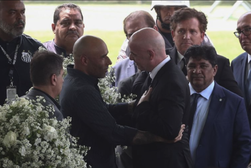 Gianni Infantino en funeral de Edson do Nascimento "Pelé". (Foto: Diario Yucatán)