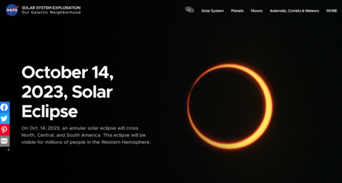 La NASA anuncia el eclipse anular solar. (Foto: capturad e pantalla)