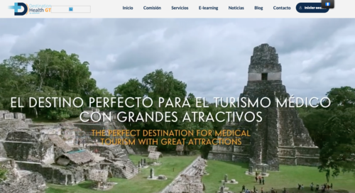Este es el portal Destination Health GT donde se promociona a Guatemala en Turismo y servicios de salud. (Foto: captura de pantalla)