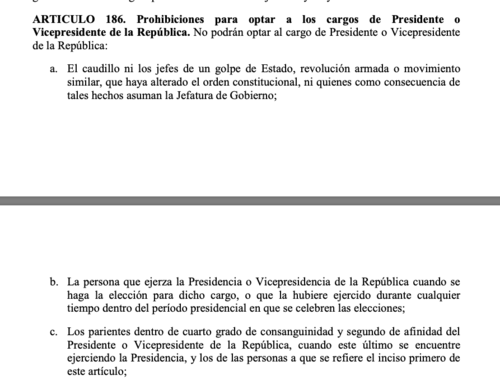 El artículo 186 de la Constitución le estaría prohibiendo a Zury Ríos participar como candidata presidencial, pese a ello, el TSE le da luz verde para las Elecciones 2023. (Foto: captura de pantalla)