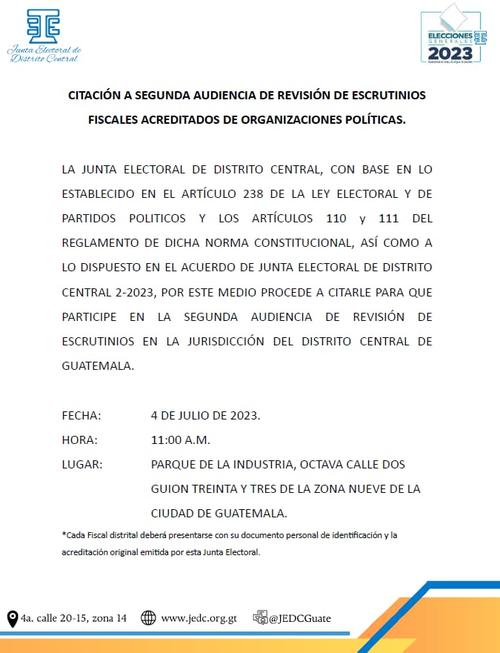 revisión escrutinio, juntas electorales, elecciones guatemala, elecciones 2023