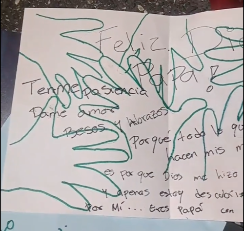 El hijo le había escrito una carta a su papá. (Foto: captura de video)
