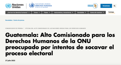 El Alto Comisionado de Derechos Humanos de ONU emitió un comunicado. (Foto: captura de pantalla)
