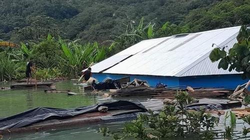 Varias viviendas quedaron bajo el agua en Huehuetenango, tras las fuertes lluvias del fin de semana. (Foto: redes sociales)