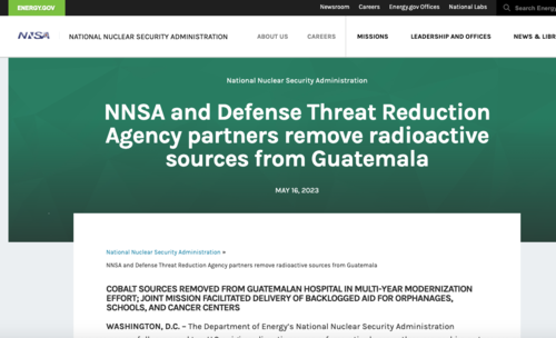 La NNSA emitió el comunicado en su portal web. (Foto: captura de pantalla)