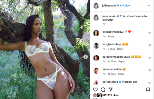Juliana Nalu muestra su figura en redes sociales. (Foto: Instagram)