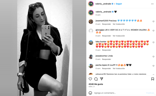 Valeria Andrade comparte varias imágenes en Instagram. (Foto: Captura de pantalla)