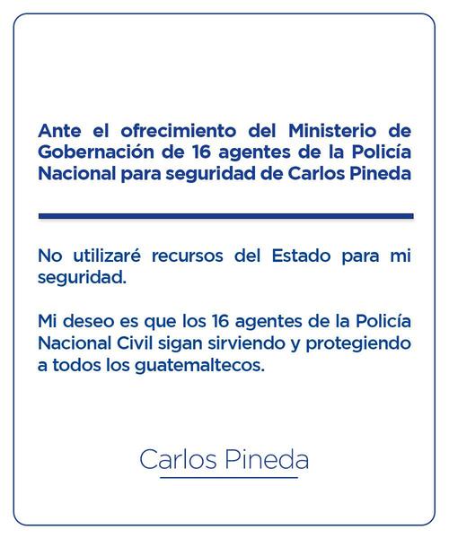 carlos pineda, pnc, ministerio de gobernación, elecciones guatemala