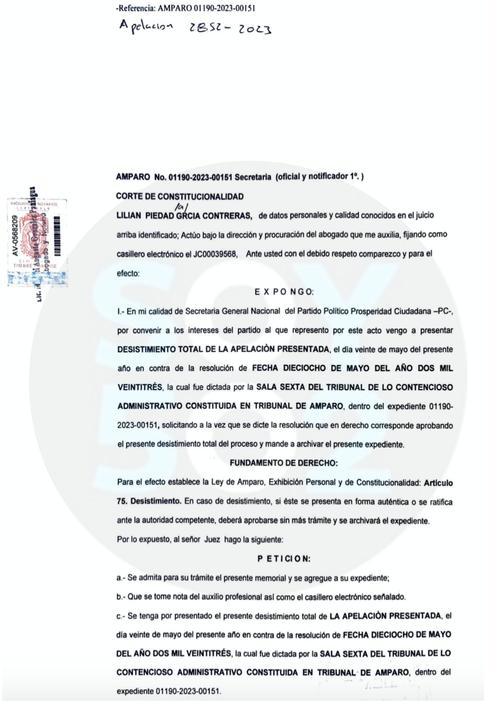 carlos pineda, amparo provisional, apelación, lilian garcía, prosperidad ciudadana, manuel baldizón, elecciones guatemala