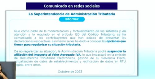 La SAT anunció la suspensión de la afiliación al IVA a más de 200 mil contribuyentes. (Foto: captura de pantalla)
