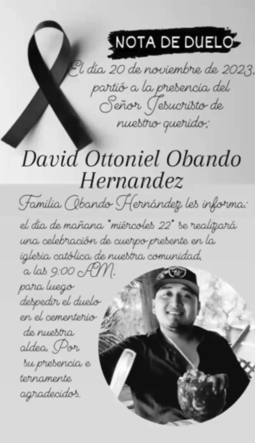 David Ottoniel, Amatitlán, accidente de tránsito, motorista, muerte