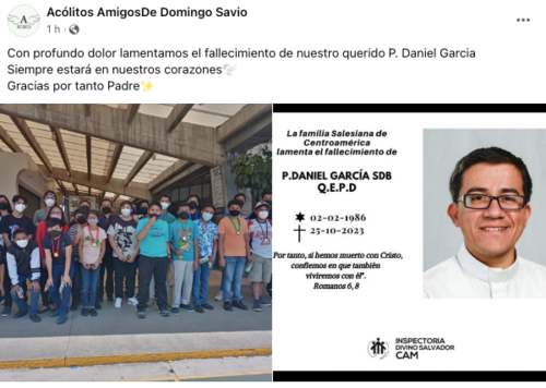 padre Daniel García, muerte, El Salvador, Guatemala 