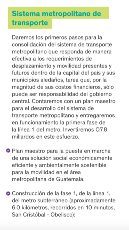 En el plan de gobierno de Arévalo está contemplada la construcción del metro subterráneo. (Foto: captura de pantalla)