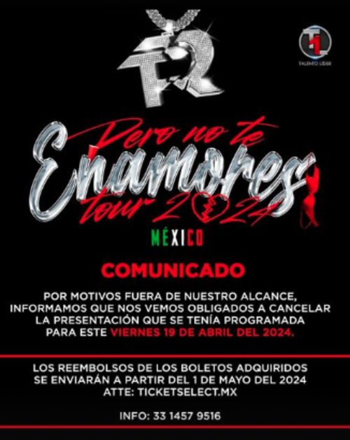 Fuerza Regida, amenazas, concierto, México