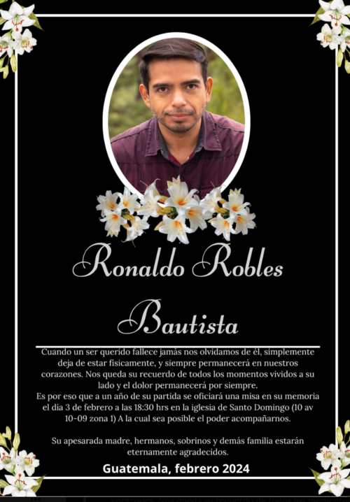Ronaldo Robles, trágico fallecimiento, Guatemala 
