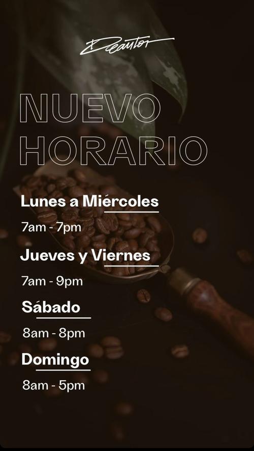 Horarios, Café, DeAutor, Capital, Reforma