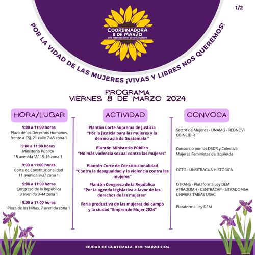 Día de la mujer, Guatemala, Ciudad de Guatemala, 8 de marzo