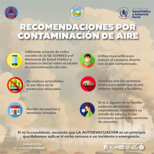 Recomendaciones por la contaminación del aire. (Foto: CONRED)