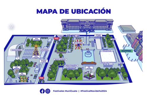 El mapa de ubicación del Festival Navideño 2024. (Foto: Muniguate)