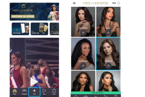 Captura de pantalla: Miss Universe App