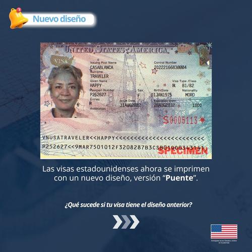 Este es el nuevo diseño que tendrán las visas estadounidenses. (Foto: Embajada de los Estados Unidos)