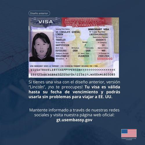 Los usuarios que tengan la versión anterior de la visa también podrán continuar utilizándola. (Foto: Embajada de los Estados Unidos)