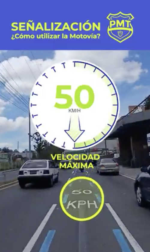 Esta es la velocidad máxima a la que deben circular los motoristas en la motovía. (Foto: Amílcar Montejo)