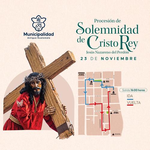 Recorrido del Jesús Nazareno del Perdón. (Foto: Municipalidad de Antigua Guatemala/Soy502)