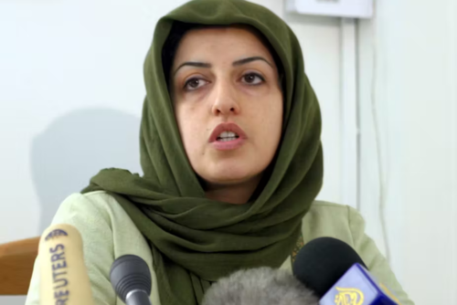 Narges Mohammadi ganadora del Premio Nobel de la Paz 2023 (Foto: The Conversation)