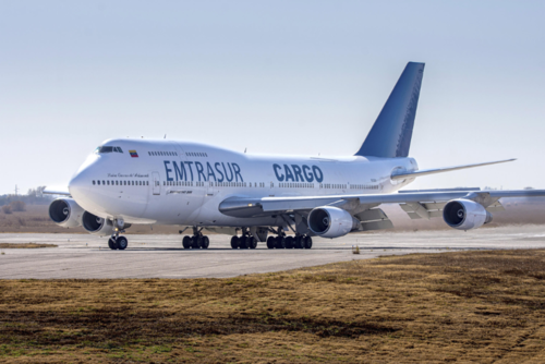 Boeing 747-300 de la aerolínea Emtrasur (Foto: France 24)