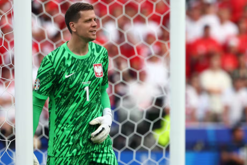 El portero polaco Wojciech Szczesny durante el partido de fútbol de la Eurocopa 2024 (Foto: El Espectador)
