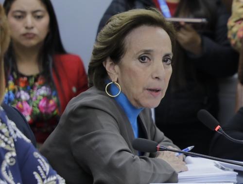 La titular de la Sesan, Mireya Palmieri, dio a conocer el informe de muertes por desnutrición infantil en Guatemala. (Foto: Sesan)