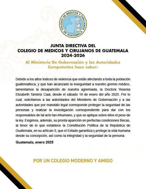 (Foto: Colegio de Médicos y Cirujanos de Guatemala) 