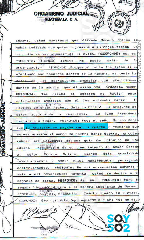 En su testimonio en 1999, Javier Ortíz, aseguró que la traición en el grupo se pagaba con la muerte. (Foto: Soy502) 