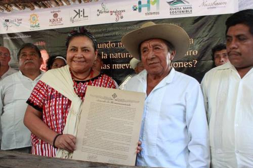 La ceremonia se llevó a cabo en la comunidad San Juan de Dios, en el municipio de Tulum, Quintana Roo. Foto: Sipse