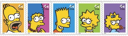 El servicio postal de los Estados Unidos sacó a la venta en 2009 una serie de sellos con los personajes de "La familia Simpson". (Foto: EFE)