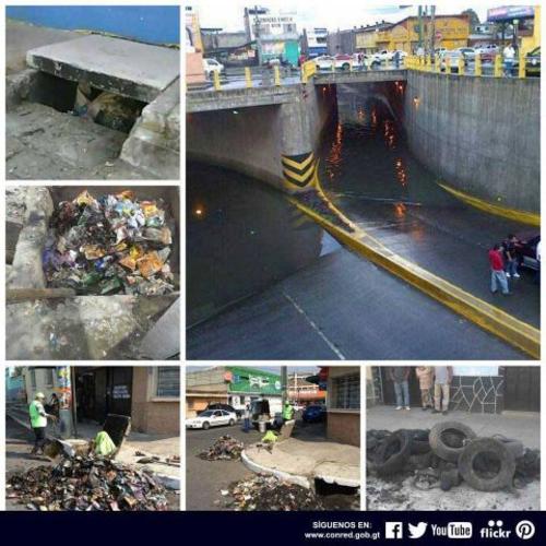 Según Conred la mayor causa de inundaciones es provocada por la basura que hay en los drenajes. (Foto: Conred) 