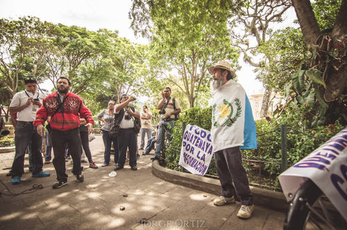 El "Caminante" llevó su protesta hasta Antigua Guatemala.