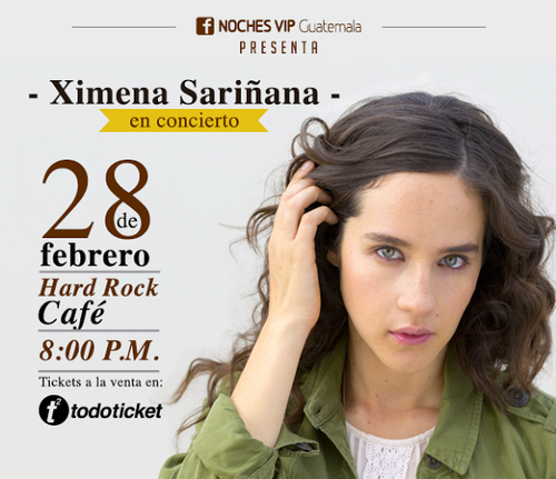 Ximena Sariñana visita Guatemala por primera ocasión. (Afiche: Noches VIP)