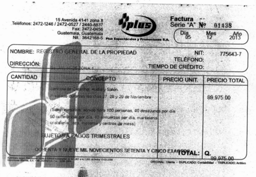 La facturación por los alimentos se efectuó tres días después de que se emitiera la factura de Fulanos & Menganos. (Foto: captura de pantalla/Guatecompras)
