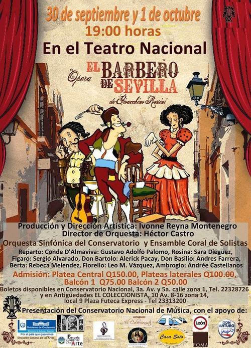 La producción hecha en Guatemala de El Barbero de Sevilla se presenta en el Centro Cultural Miguel Ángel Asturias.  