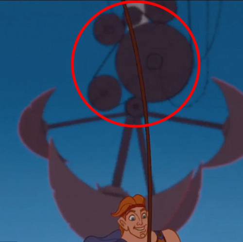 El artefacto de Hércules esconde la silueta de la cabeza del famoso ratón.