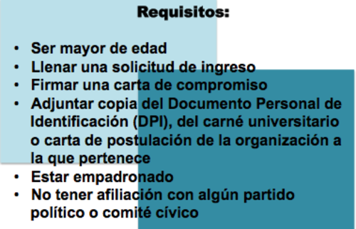 Requisitos para prestar servicio voluntario de observador electoral de la PDH.