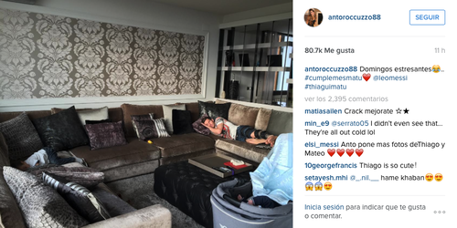 "Domingos estresantes", escribió en su Instagram Antonella. 